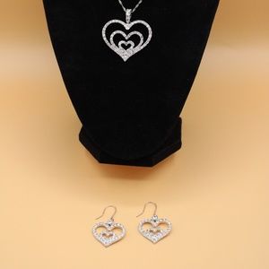 Nolan Miller Sterling Silver Glamour Collection Necklace and Earrings set